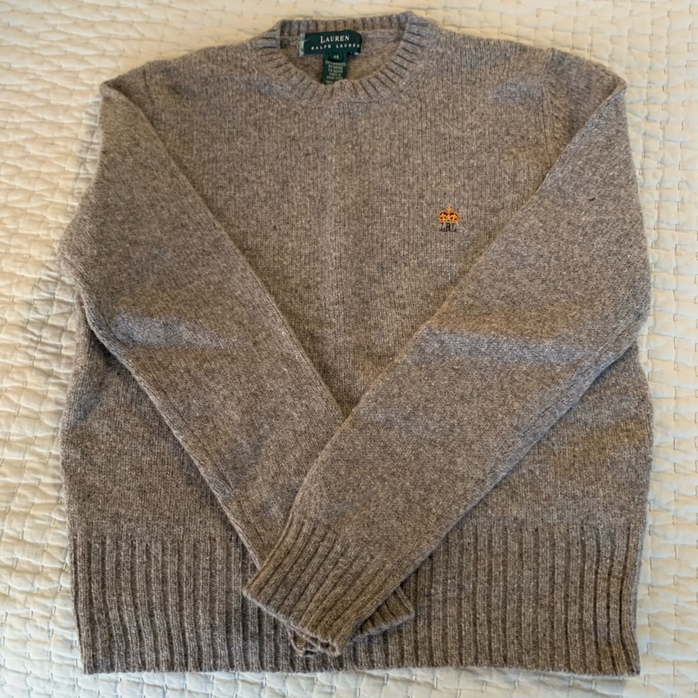 Lauren RL Grey Wool Sweater- Med